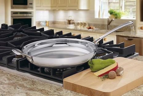 Cuisinart 422-30H Contour Stainless 12-Inch Open Skillet with Helper Handle, Silver