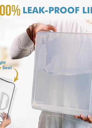 Shazo 2 PC (11L | 372 oz) Flour Sugar Storage Containers with Easy Carry Handle - Plastic Extra Large Food Storage Containers with Lids for Rice Cereal, BPA Free & Airtight Kitchen Pantry Organization