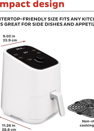 Instant Pot Vortex 2QT Mini Air Fryer,Small Air fryer that Crisps,Reheats, Bakes, Roasts for Quick Easy Meals,Includes over 100 In-App Recipes,is Dishwasher-Safe,from the Makers of Instant Pot, White