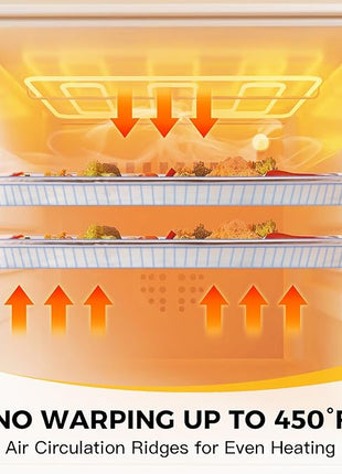 HONGBAKE Aluminum Cookie Sheets for Baking, 2-Pack Commercial Quality Half Sheet Pan, Baking Sheets Non Stick with 50 PCS Parchment Paper, 12.8 x 17.7 in, Silver