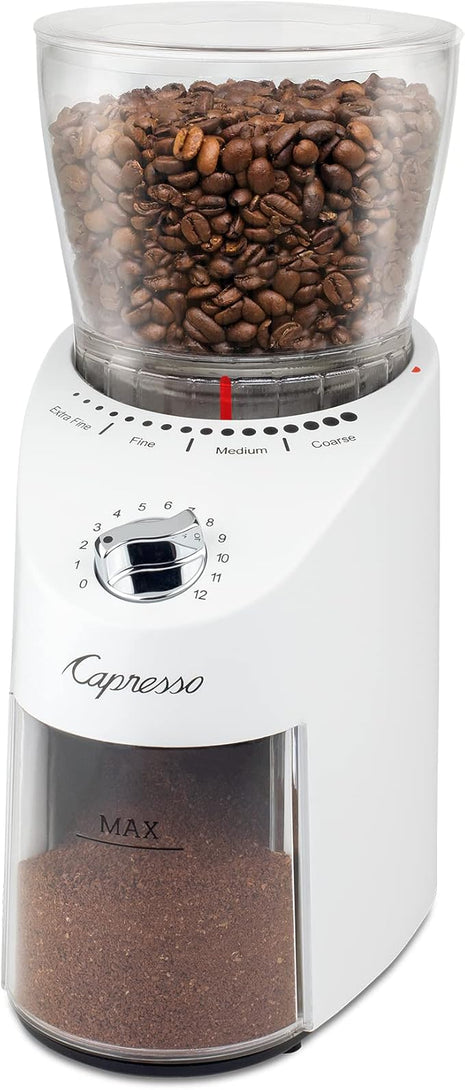 Capresso Infinity Plus Conical Burr Grinder, White