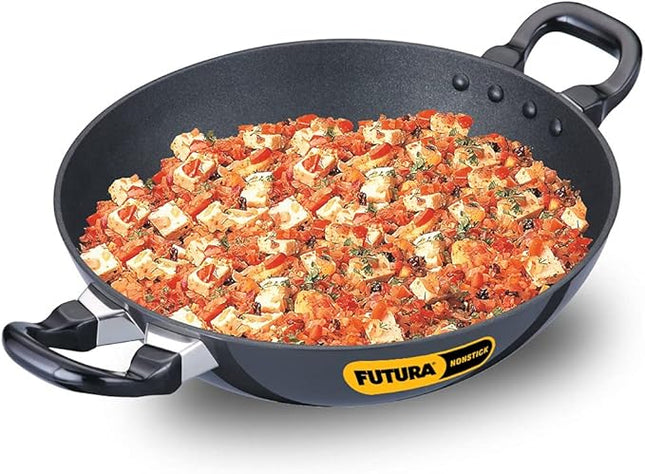 Hawkins Futura 2.5 Litre Deep Fry Pan, Non Stick Kadai, Round Bottom Kadhai, Black (NK25)