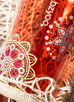 bzyoo SIP 24oz (710ml) Double Wall Plastic Tumbler with Lid and Straw Cold Drink Travel Mug Reusable Party Cup Perfect for Ice Coffee, Tea Office Poolside Parties Gifts Color: Medallion Orange