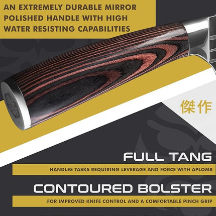 KESSAKU Meat Cleaver Butcher Knife - 7 inch - Samurai Series - Heavy Duty - Razor Sharp - Forged 7Cr17MoV High Carbon Stainless Steel - Wood Handle with Blade Guard