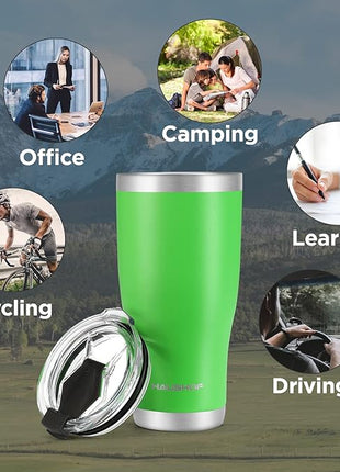 HAUSHOF 20 oz Tumbler, Stainless Steel Vacuum Insulated Coffee Tumbler Water Cup, Double Wall Travel Mug with Lid, Perfect for Hot and Cold Drinks