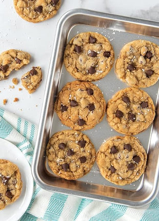 Nordic Ware Naturals Half Sheet Set - USA Made Aluminum Commercial Quality Sheet Pan for Baking or Roasting, Encapsulated Galvanized Steel Rim Prevents Warping, 2pk Half + 1/8 Sheet