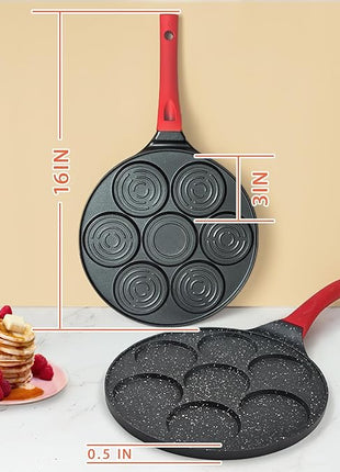 Egg Pan Omelette Pan Silver Dollar Pancake Pan for Kids Mini Pancake Maker Nonstick Breakfast Skillet for Pancake, Hamburger, Sandwiches