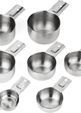 Hudson Essentials Stainless Steel Measuring Cups Set - Stackable Set with Spout