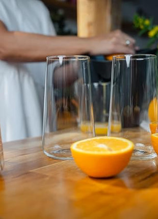 Krosno Water Glasses, Set of 6, Capacity 20 fl oz, Infinity Collection, Thin Highball Glasses,Clear Tall Glass Cups For Water, Juice, Drinks, and Cocktails, Dishwasher Safe, Made in Europe