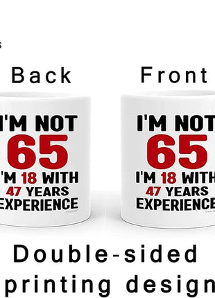 Vivulla68 65th Birthday Mug 11oz - 65th Birthday Gifts for Women Men - 65 Year Old Birthday Gifts Ideas for Him, Her, Woman, Man - Happy Funny Gift Present Coffee Cup - Turning Age 65