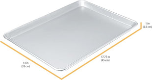 Chicago Metallic Commercial II Traditional Uncoated Large Jelly Roll Pan, perfect for jelly rolls, cookies, pastries, pizza, one-pan meals, roasted vegetables, and more, 16-3/4 by 12-Inch
