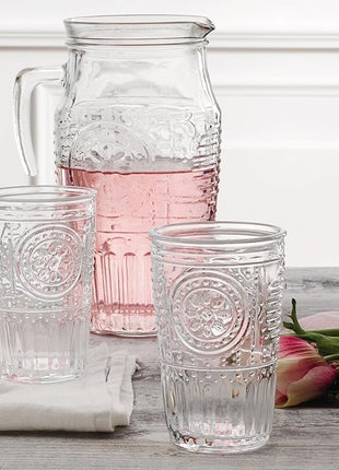 Bormioli Rocco Romantic Water Glass [Set Of 4] | 10.25 oz Premium Glass Set For Refreshments, Soda & Beverages | Italian Quality Glassware, Perfect For Dinner Parties, Bars & Restaurants