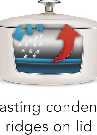 Tramontina Bestow Enameled Cast Iron Dutch Oven Pot with Lid, Round 5.5-quart, Matte White