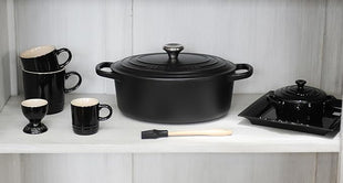 Le Creuset Enameled Cast Iron Signature Oval Dutch Oven, 6.75 qt., Licorice
