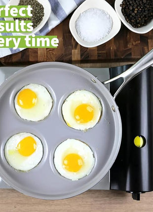 TECHEF - CeraTerra Ceramic Nonstick 4-Cup Egg Frying Pan (PFAS, PTFE, and PFOA Free), Made in Korea, (Egg Pan)
