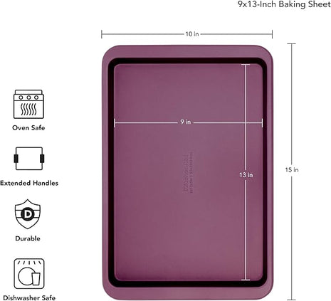 KitchenAid 9x13in Nonstick Aluminized Steel Baking Sheet, Beetroot