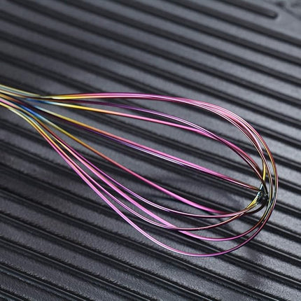 Berglander Colorful Whisks Set - Stainless Steel 8" Gold, 10" Rose Gold, 12" Rainbow Wire Whisks for Cooking