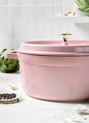 Staub Cast Iron Round Cocotte 5.5-quart-Peony Pink