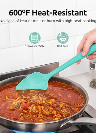 High Heat Resistant Silicone Spatula: U-Taste 600ºF Hot-Proof Food Grade Rubber Kitchen Baking Scraper, Flexible and Sturdy Cooking Utensil for Mixing Scraping in NonStick Cookware (4PCS, Multicolors)