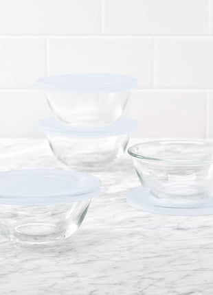 OXO 11205500 Good Grips 8-Piece Glass Prep Bowl Set, One Size, Clear