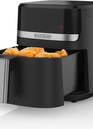 BLACK+DECKER Purifry 4QT Air Fryer, Timer with Auto Shut-off and Shake Reminder, Digital LED Touchscreen and 9 Presets, 1300W up to 400 F, Dishwasher Safe Parts