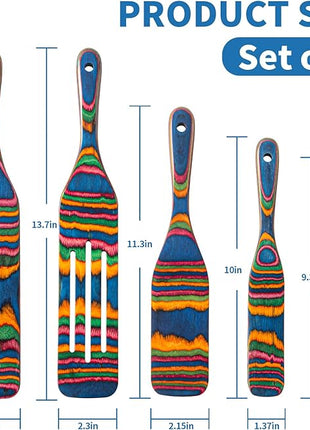 Pakkawood Spurtle Set, Gudamaye 5 Pcs Pakkawood Kitchen Utensils, Wooden Spoons for Cooking, Wooden Utensils for Cooking, Spurtles Kitchen Tools As Seen On Tv, Camping Cookware, Halloween Decorations