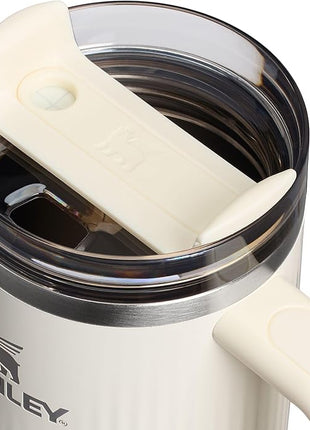 STANLEY Quencher H2.0 Tumbler with Handle and Straw 30 oz | Flowstate 3-Position Lid | Cup Holder Compatible for Travel | Insulated Stainless Steel Cup | BPA-Free | Fluted Cream Gloss