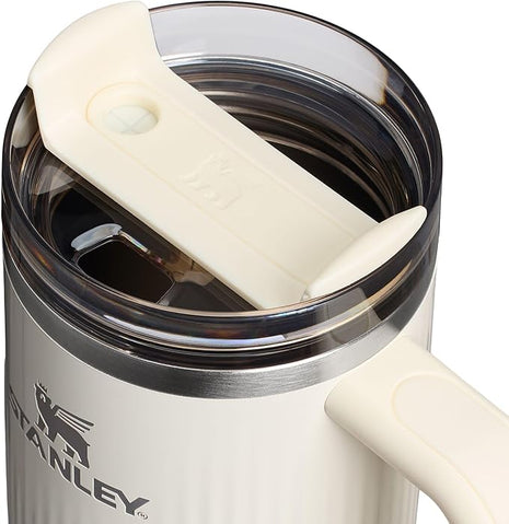 STANLEY Quencher H2.0 Tumbler with Handle and Straw 30 oz | Flowstate 3-Position Lid | Cup Holder Compatible for Travel | Insulated Stainless Steel Cup | BPA-Free | Fluted Cream Gloss