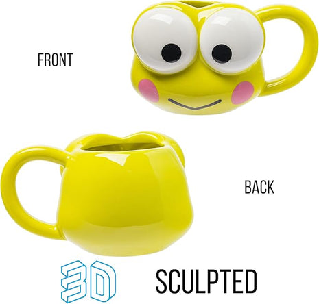Silver Buffalo Sanrio Hello Kitty and Friends Keroppi Ceramic 3D Sculpted Mug, 20 Ounces