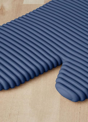 KITCHENAID Ribbed Soft Silicone Oven Mitt 2-Pack Set, 7.5"x13", Blue Willow