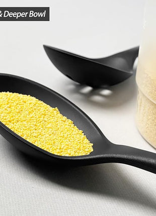 Silicone Spoons for Cooking - Extra Large Kitchen Spoons for Mixing, Serving, & Stirring - 600°F Heat-Resistant Non Stick Utensils Ladle & Skimmer- Dishwasher Safe, Black