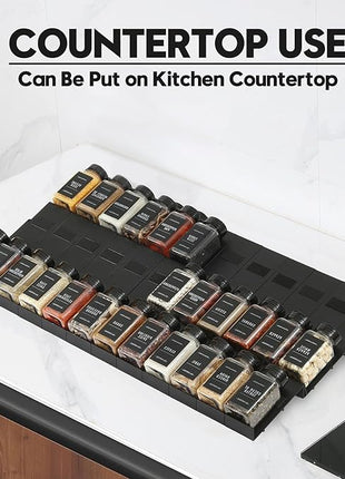 Famhap Spice Drawer Organizer, 48PCS Interlocking Expandable Seasoning Rack Tray Insert for Kitchen Drawers, Spice Rack Drawer for Spice Jars