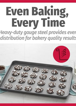 GoodCook Everday Nonstick Carbon Steel 15” x 21” Baking Sheet Set, 2 Pack – Extra-Large Carbon Steel Cooking Pans, Bakeware Set, Cookie Sheets for Baking, Oven Pan Set