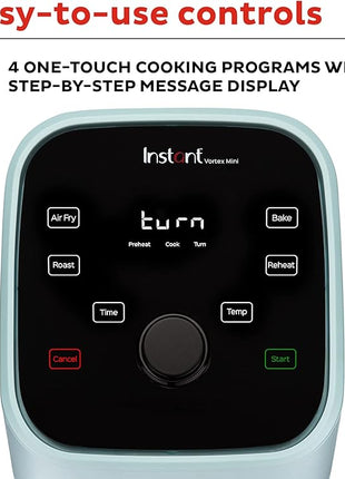 Instant Pot Vortex 2QT Mini Air Fryer,Small Air fryer that Crisps,Reheats, Bakes,Roasts for Quick Easy Meals,Includes over 100 In-App Recipes, is Dishwasher-Safe, from the Makers of Instant Pot, Aqua