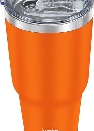 WETOWETO 30oz Tumbler, Stainless Steel Vacuum Insulated Water Coffee Tumbler Cup, Double Wall Powder Coated Spill-Proof Travel Mug Thermal Cup for Home Outdoor (Orange, 1 Pack)