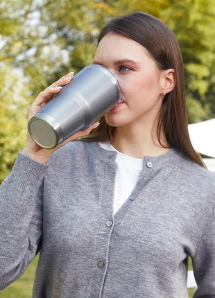 MEWAY 30oz Insulated Tumbler With Lids and Straws,Stainless Steel Double Vacuum Coffee Tumbler Cup, Brush, Durable Powder Coated Coffee Cup for Cold & Hot Drinks(Cold Grey,8 PACK)