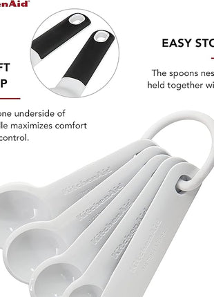 KitchenAid Plastic Measuring Spoons, Set Of 5, White