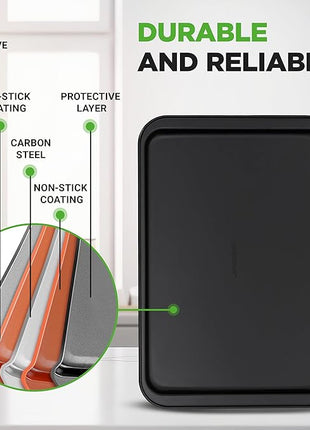 NutriChef 42-Piece Ultimate Nonstick Bakeware Set - Carbon Steel Baking Pans, Everyday Baking Tools, Oven Mitts, & More - Ideal for Baking Delicious Savory & Sweet Treats - Complete Set for Bakers