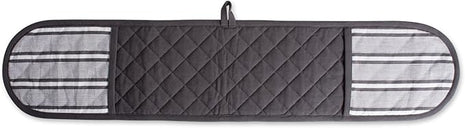 DII Double Strip Chef Kitchen Cooking & Baking Collection, Double Oven Mitt, 35x7.5, Mineral Gray