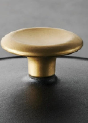 Tramontina Bestow Enameled Cast Iron Dutch Oven Pot with Lid, Round 5.5-quart, Matte Black with Gold Knob