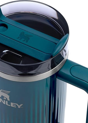 STANLEY Quencher H2.0 Tumbler with Handle and Straw 30 oz | Flowstate 3-Position Lid | Cup Holder Compatible for Travel | Insulated Stainless Steel Cup | BPA-Free | Fluted Marina Shine