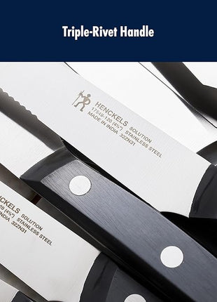 HENCKELS Solution Razor-Sharp Steak Knife Set of 8, German Engineered Informed by 100+ Years of Mastery,Black