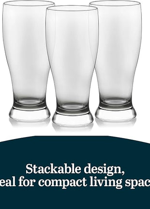 Libbey Classic Pub Beer Glasses Party Pack, Stackable, Modern Bar Glassware Set of 12, Large All Purpose Pint Beer Glasses for Stouts, Ales and More
