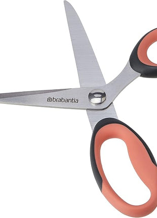 Brabantia Tasty+ Kitchen Scissors (Terracotta/Black) Ergonomic, Soft-Handle, Rust-Free Kitchen Blades for Kitchen or Crafts