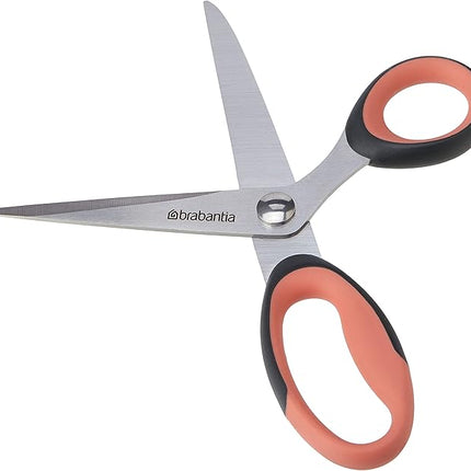 Brabantia Tasty+ Kitchen Scissors (Terracotta/Black) Ergonomic, Soft-Handle, Rust-Free Kitchen Blades for Kitchen or Crafts