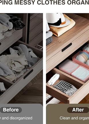 DIMJ Fabric Drawer Organizer Bins - 12 Pack Foldable Sock & Clothes Organizer - Pink