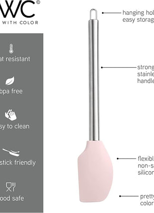 COOK WITH COLOR Silicone Cooking Utensils, Kitchen Utensil Set, Easy to Clean Silicone Kitchen Utensils, Cooking Utensils for Nonstick Cookware, Kitchen Gadgets Set, 38 Piece, Mint