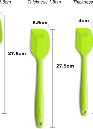 Silicone Spatula 3-piece Set, Ergonomic Handle High Heat-Resistant Spatulas, Non-stick Rubber Spatulas with Stainless Steel Core, Green