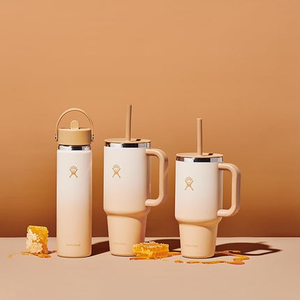 Hydro Flask 32 Oz Travel Tumbler with Handle, Lid and Straw - Insulated Stainless Steel in 32 Oz Honey Ombre