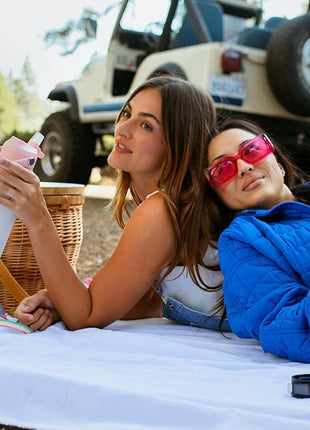 BJPKPK Water Bottle with Straw Lid, 24oz Vacuum Insulated Water Bottles, Metal Stainless Steel Thermo for Sports, Travel, BPA Free Leak Proof Thermo, Cups, Flasks, Tumblers,Pearl Pink